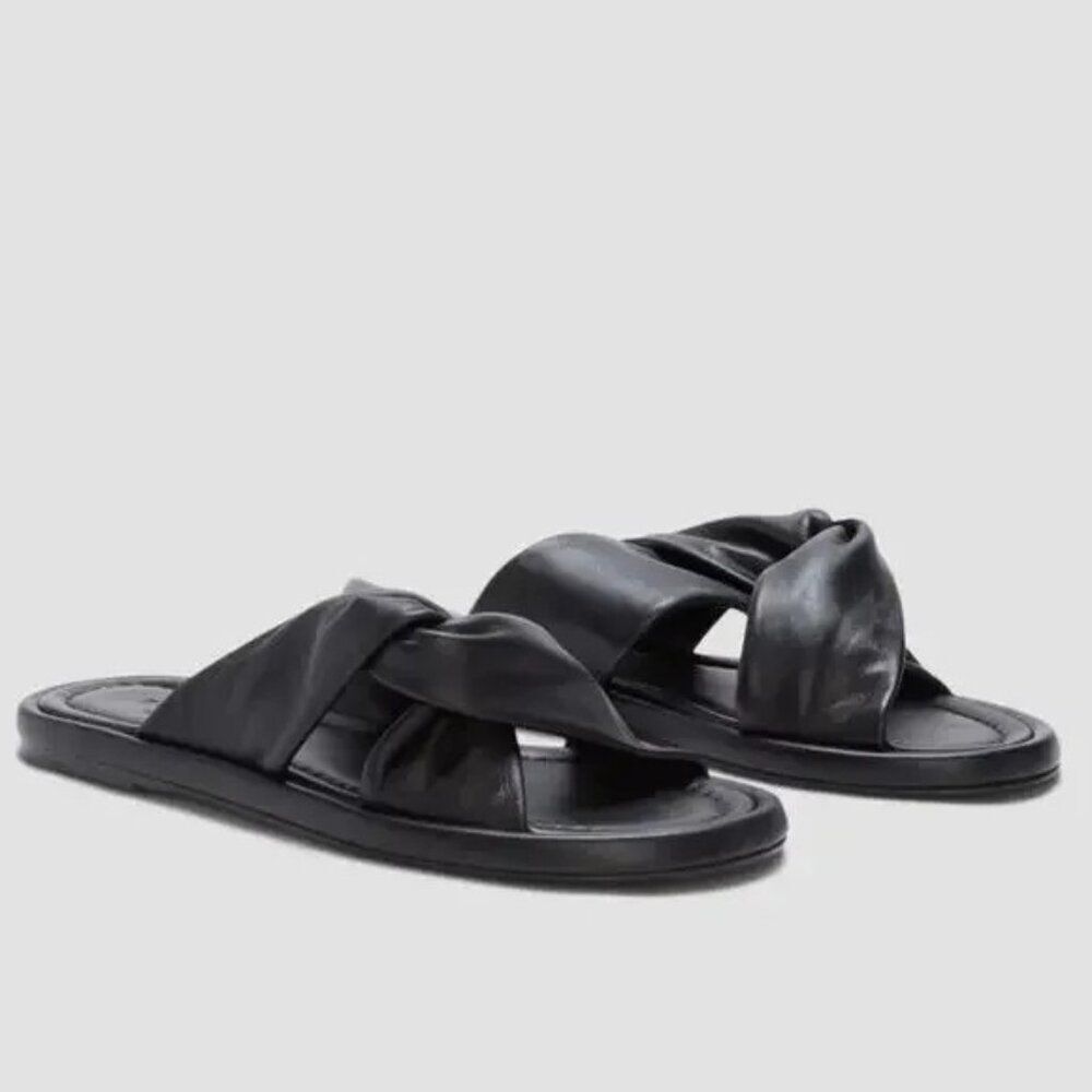 NEW Everlane The Day Twist Sandal‎ Womens Sz 10.5 Black Leather